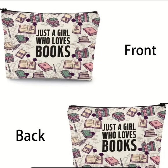 NWT-Book Design Cosmetic Bag 📚 - Picture 2 of 5